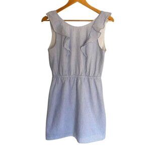 J. Crew Striped Ruffle Shoulder Dress 6